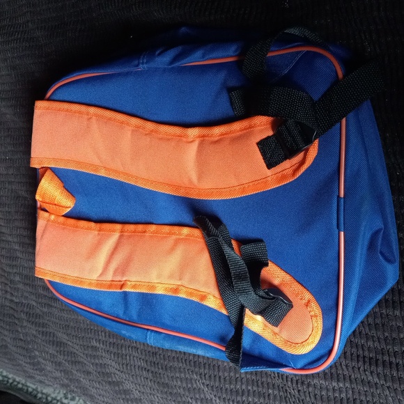Kids shark themed Back Pack orange and blue - Picture 2 of 3